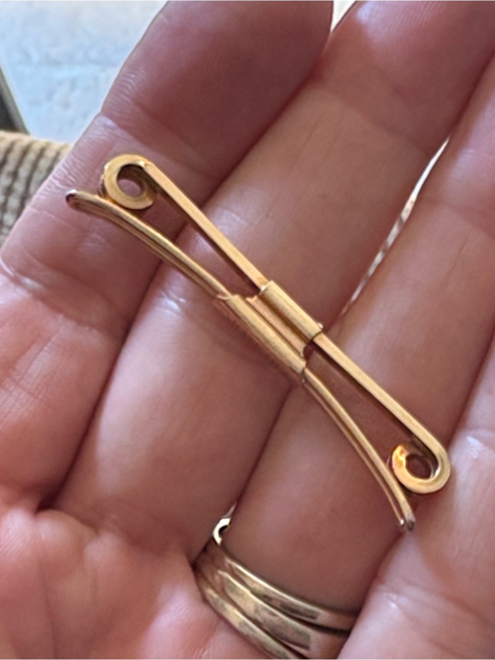 Vintage Gold Toned Hickok Toe Collar Bar Clip - Mens Accessory - Picture 2 of 7
